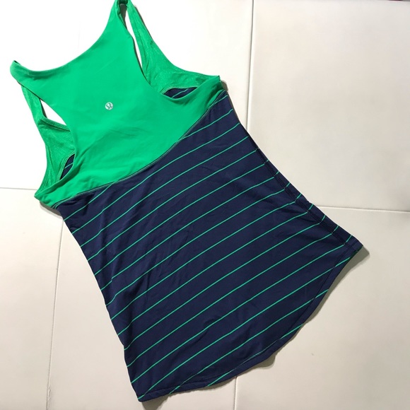 Lululemon Run first base tank slalom stripe green - Picture 7 of 9